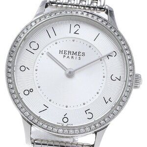 HERMES Slim du Hermes CA2.230 Diamond Bezel Silver Dial Quartz Ladies_842247
